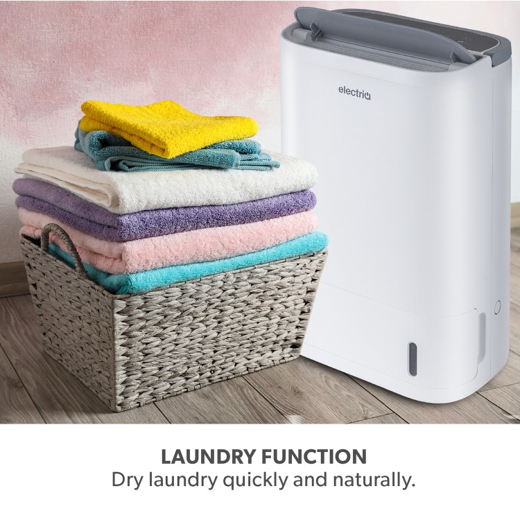 electriQ 8 Litre Smart App Alexa Desiccant Dehumidifier with Heater and Ioniser