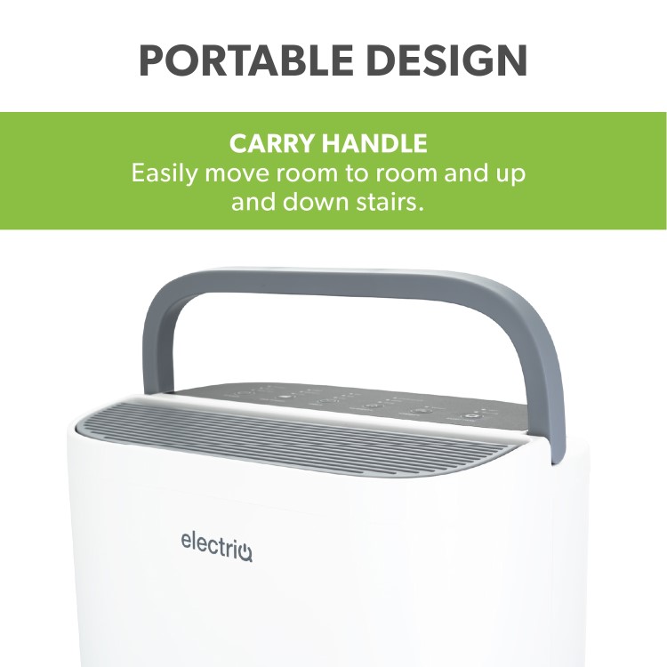 electriQ 8 Litre Smart App Alexa Desiccant Dehumidifier with Heater and Ioniser