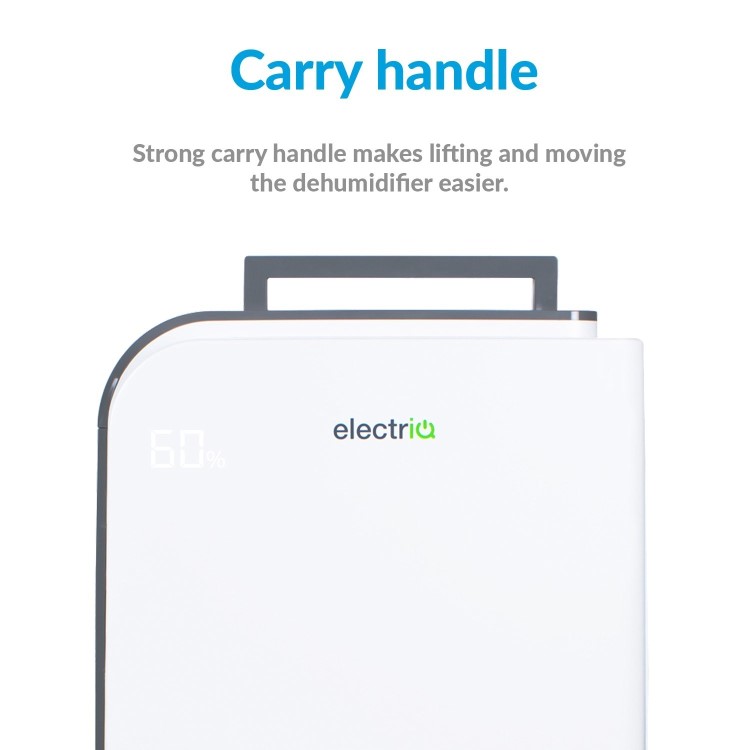 Refurbished electriQ 10 Litre Desiccant Dehumidifier with Heater and HEPA Air Purifier