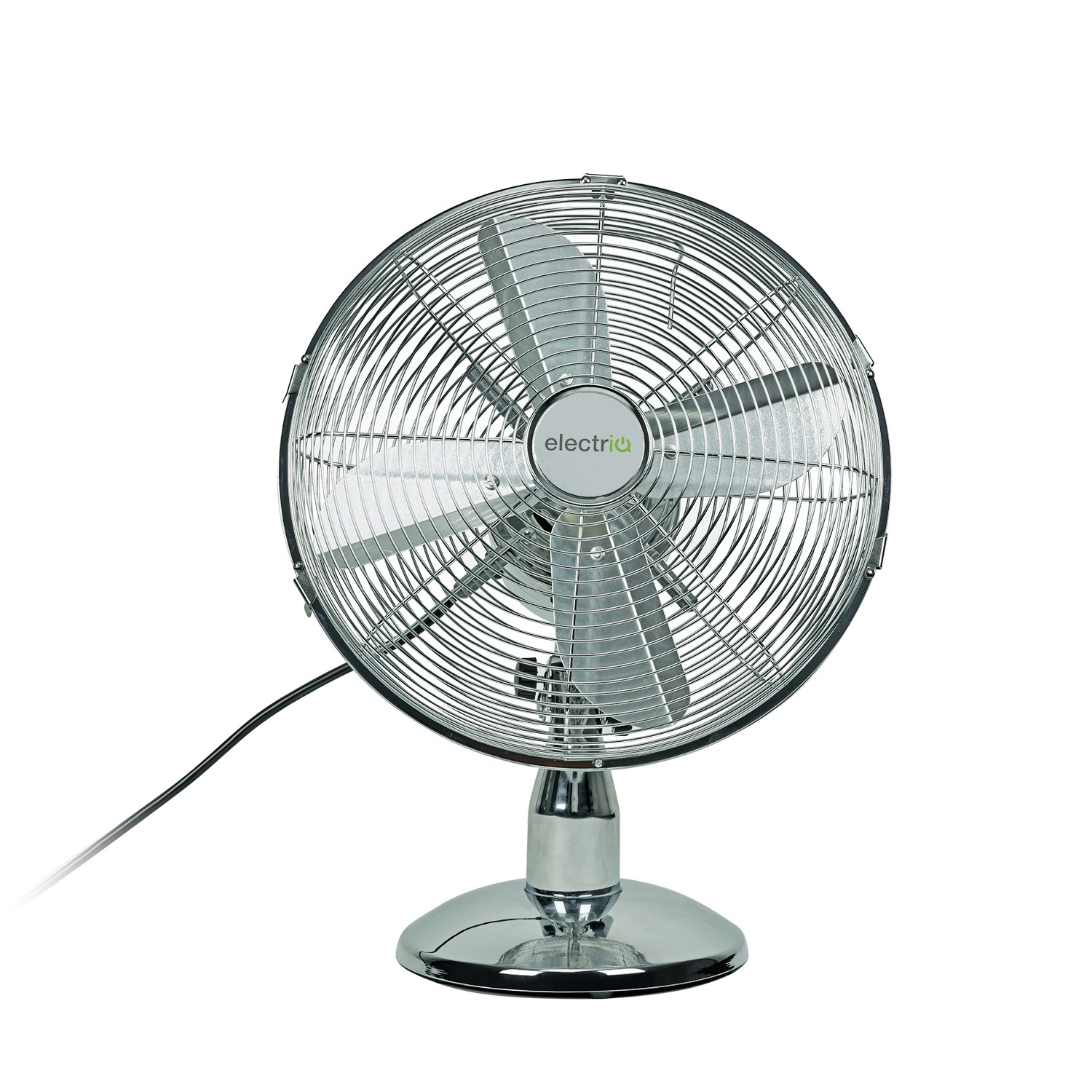 electriQ 12 Inch Chrome Desk Fan With Oscillating Function