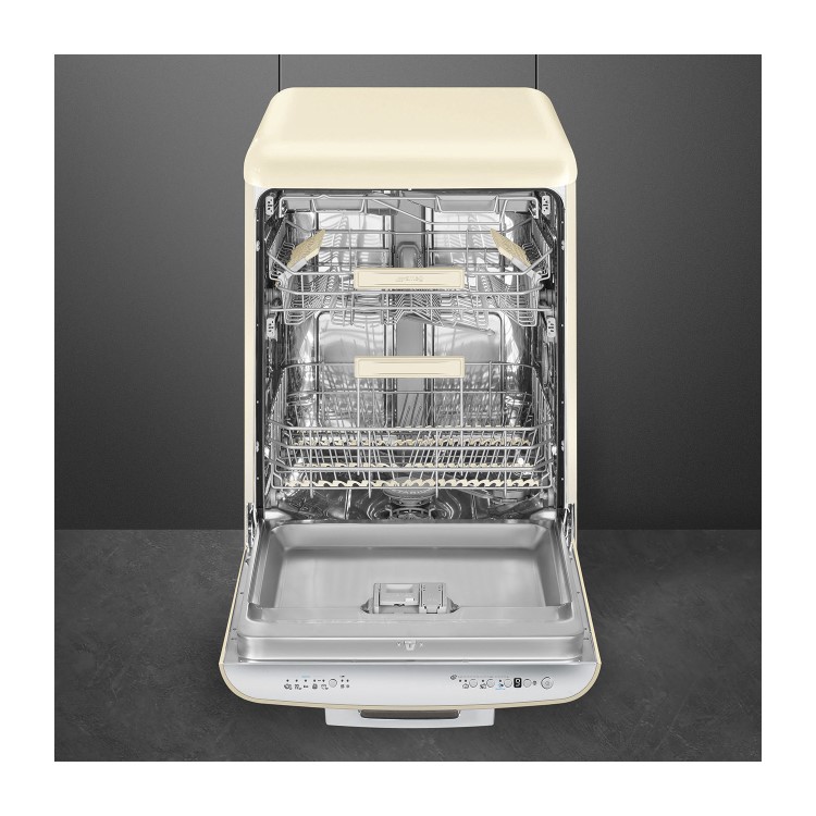 Smeg DF13FAB3CR Fifties Style Cream 13 Place Freestanding Dishwasher