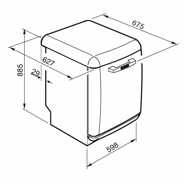 Smeg DF13FAB3CR Fifties Style Cream 13 Place Freestanding Dishwasher