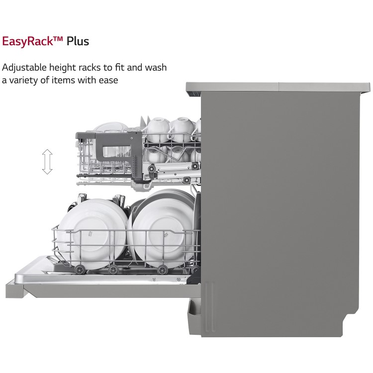 LG TrueSteam 14 Place Settings Freestanding Dishwasher - Silver