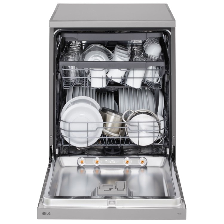 LG TrueSteam QuadWash Freestanding Dishwasher - Smart Wi-Fi, D-Rated, Silver