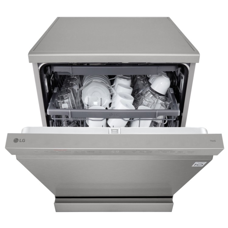 LG TrueSteam QuadWash Freestanding Dishwasher - Smart Wi-Fi, D-Rated, Silver