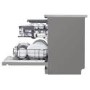 LG TrueSteam QuadWash Freestanding Dishwasher - Smart Wi-Fi, D-Rated, Silver