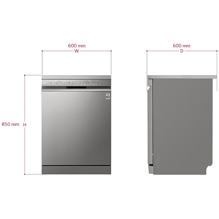 LG TrueSteam Freestanding Dishwasher - Silver