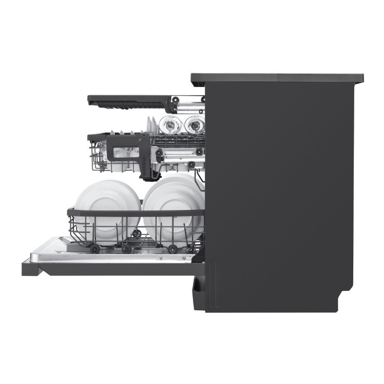 LG TrueSteam QuadWash Freestanding Dishwasher - Smart Wi-Fi, B-Rated, Matte Black