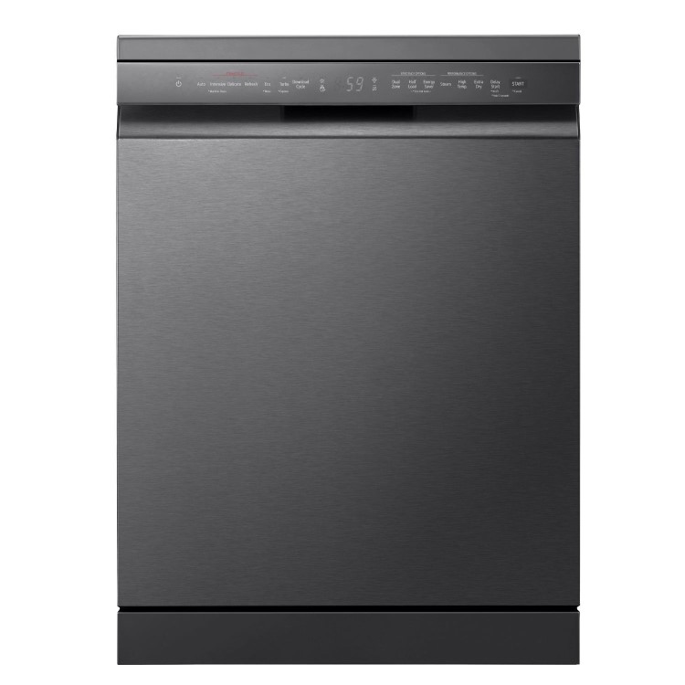 LG TrueSteam QuadWash Freestanding Dishwasher - Smart Wi-Fi, B-Rated, Matte Black