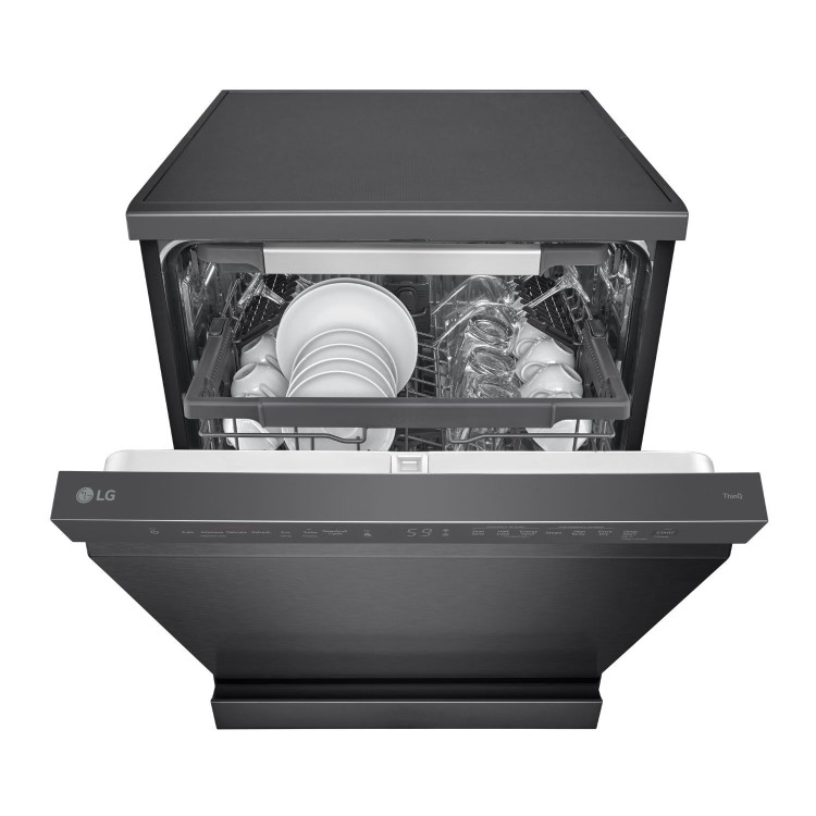 LG TrueSteam QuadWash Freestanding Dishwasher - Smart Wi-Fi, B-Rated, Matte Black