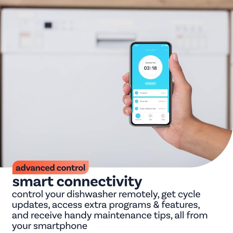 LG TrueSteam QuadWash Freestanding Dishwasher - Smart Wi-Fi, B-Rated, Matte Black