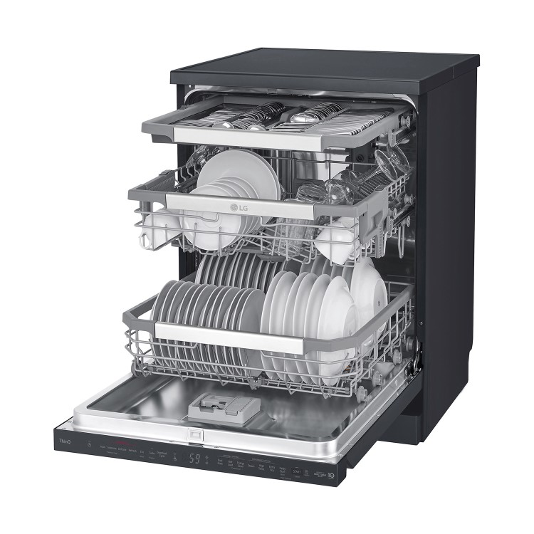 LG TrueSteam 14 Place Settings Freestanding Dishwasher - Black