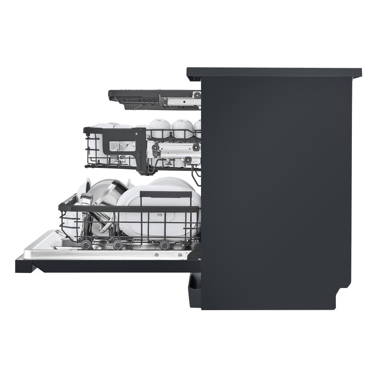 LG TrueSteam&#153; QuadWash&#153; DF587HMS 14 PS WiFi Connected Freestanding Full Size Dishwasher - Matte Black - A-10% Rated