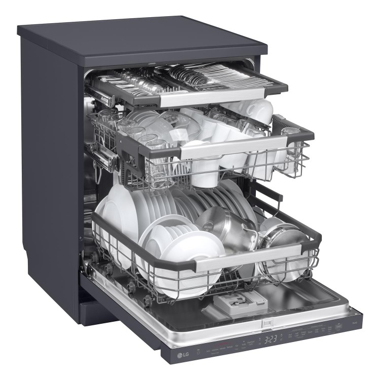 LG TrueSteam&#153; QuadWash&#153; DF587HMS 14 PS WiFi Connected Freestanding Full Size Dishwasher - Matte Black - A-10% Rated