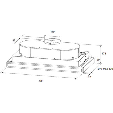 AEG DF6164-M 60cm Telescopic Semi-Integrated Cooker Hood with Stainless Steel Trim