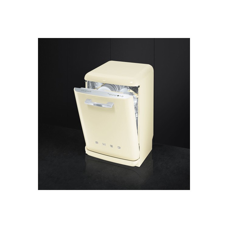 GRADE A2 - Smeg 50's Retro Style DF6FABCR 13 Place Freestanding Dishwasher - Cream