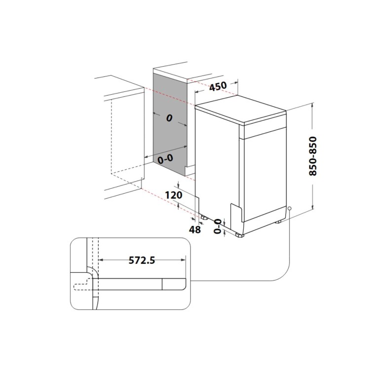 Indesit Freestanding Slimline Dishwasher - Quick Wash - Silver