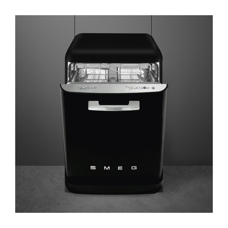 Smeg Retro Freestanding Dishwasher - B-Rated, Black