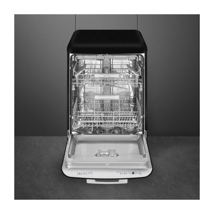 Smeg Retro Freestanding Dishwasher - B-Rated, Black