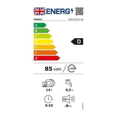 Indesit Fast&Clean Freestanding Dishwasher - D-Rated White