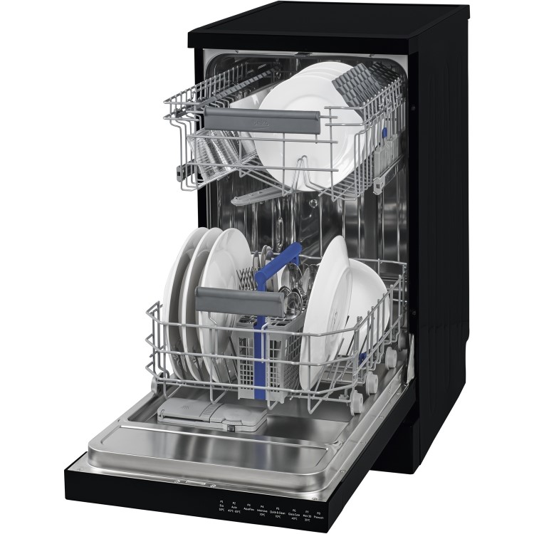 Beko DFS28R20B 10 Place Slimline Freestanding Dishwasher With Quick Programmes & And Efficient Motor - Black