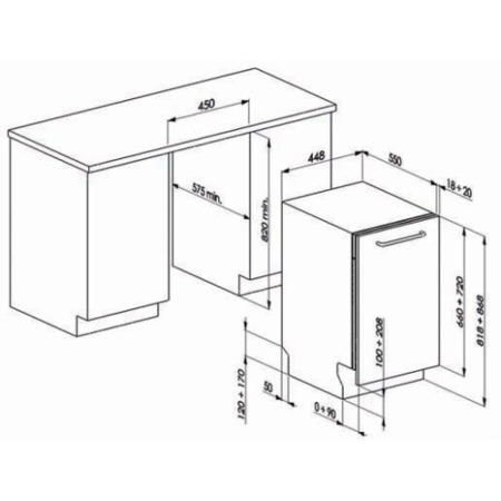 NordMende DFSN451 10 Place Fully Integrated Slimline Dishwasher