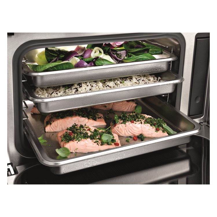 Miele ContourLine Compact Combination Steam Oven with Microwave - Clean Steel