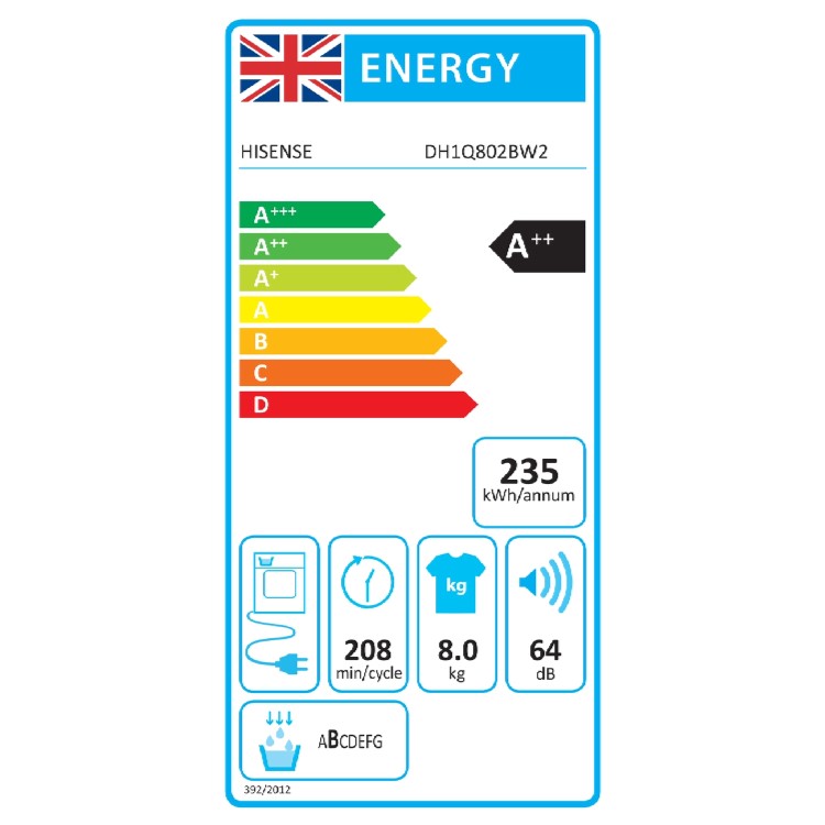 Hisense 1Q Series 8kg Heat Pump Tumble Dryer - White