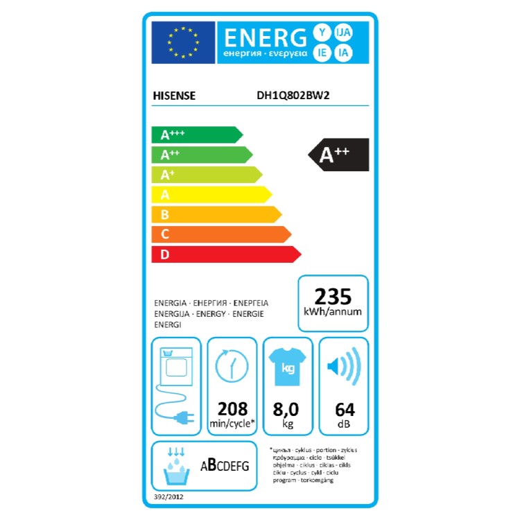 Hisense 1Q Series 8kg Heat Pump Tumble Dryer - White