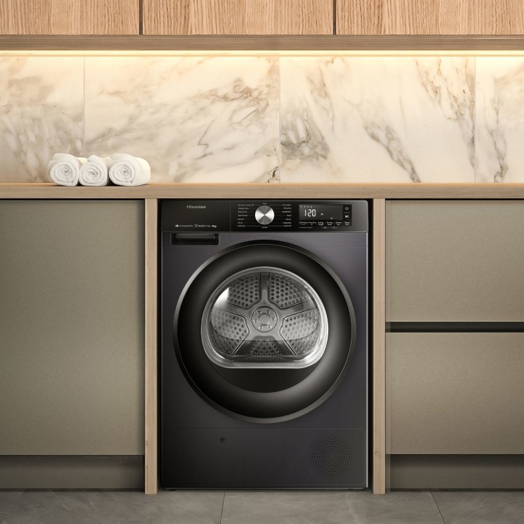 Hisense 3 Series 8kg Heat Pump Tumble Dryer - Black