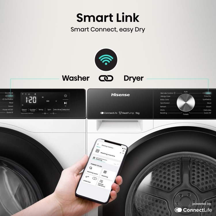 Hisense 3s Series 9kg Heat Pump Tumble Dryer - White