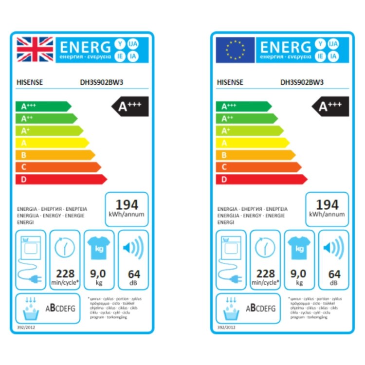 Hisense 3s Series 9kg Heat Pump Tumble Dryer - White