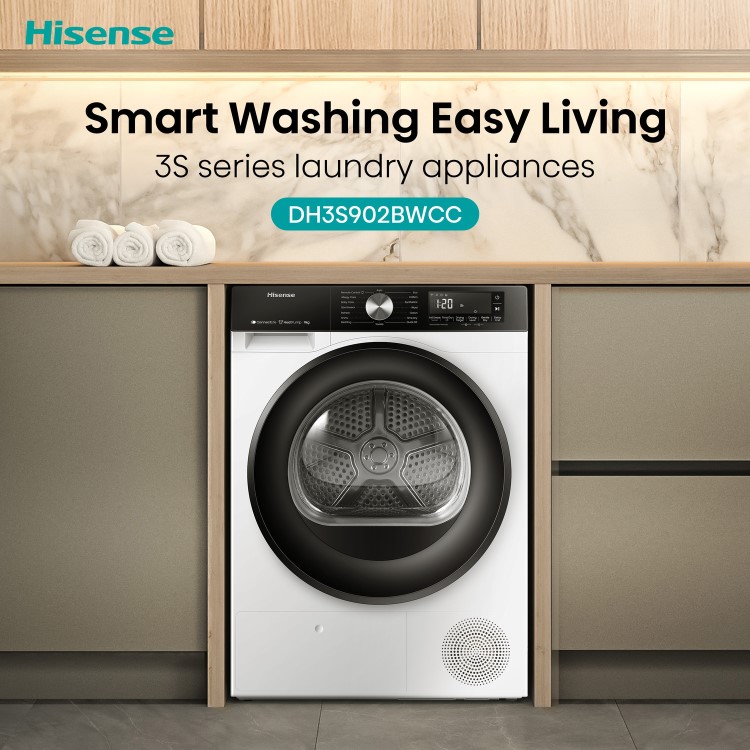 Hisense 3S Series 9kg Heat Pump Tumble Dryer - White