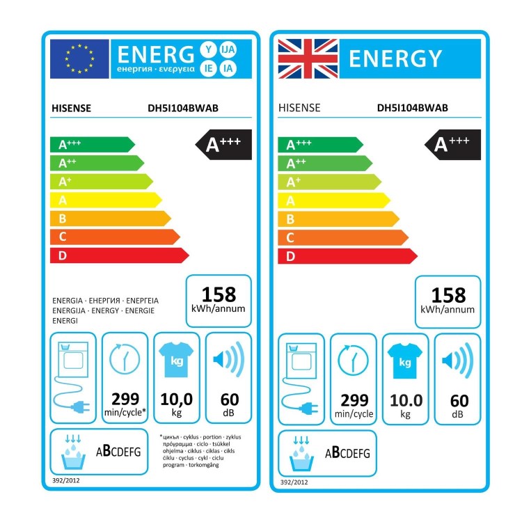 Hisense KitchenFit 5i Series 10kg Heat Pump Tumble Dryer - White