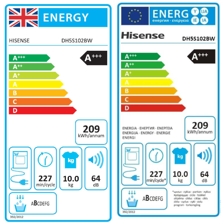 Hisense 5S Series 10kg Heat Pump Tumble Dryer - White
