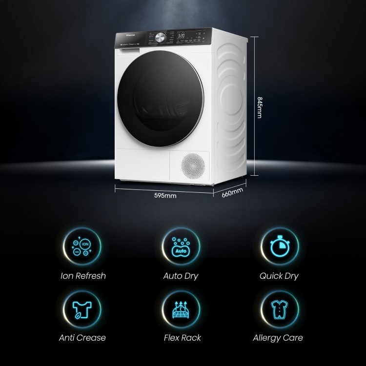 Hisense 5 Series 10kg Heat Pump Tumble Dryer - White