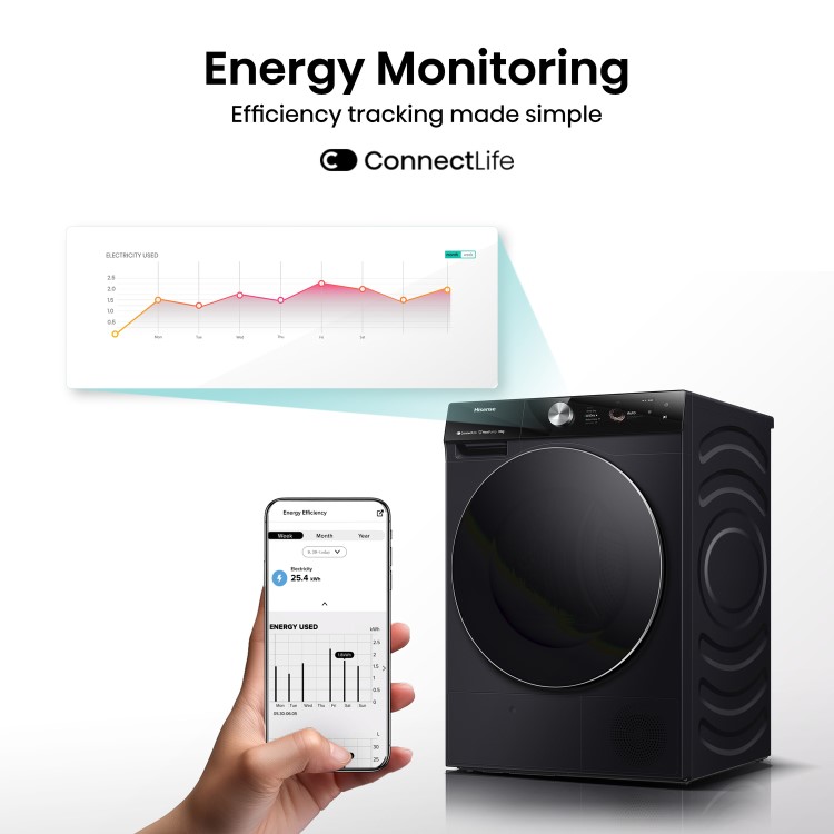 Hisense 7 Series 10kg Heat Pump Tumble Dryer - Black