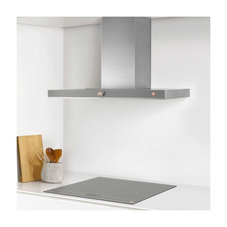 De Dietrich DHB7952G 90cm Decorative Box Hood 702m3h Extraction Rate -  Iron Grey