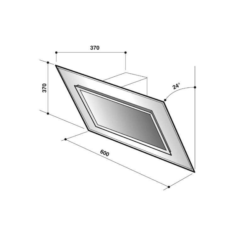 De Dietrich DHD1160X Black Glass And Stainless Steel 60cm Wide Angled Chimney Cooker Hood