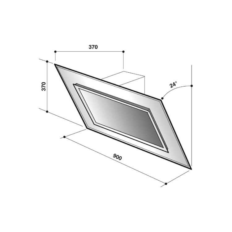 De Dietrich DHD1192X Black Glass And Stainless Steel 90cm Wide Angled Chimney Cooker Hood