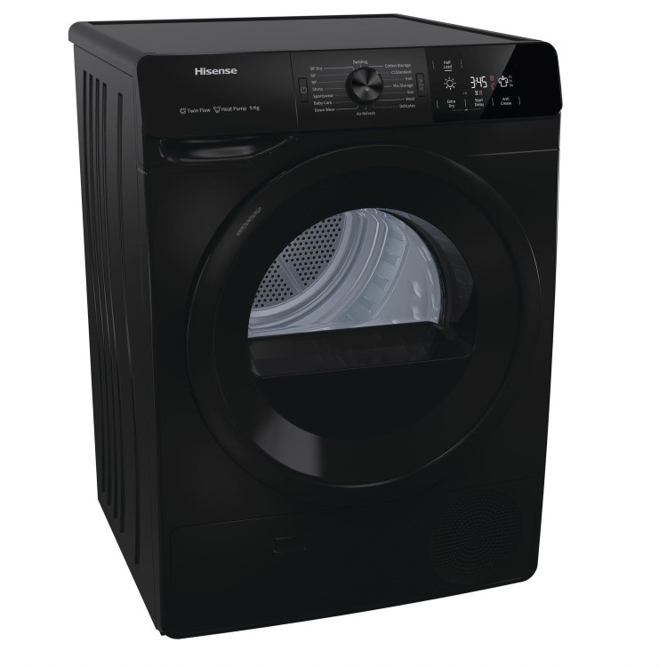 Refurbished Hisense DHGE901B 9kg Freestanding Heat Pump Tumble Dryer - Black