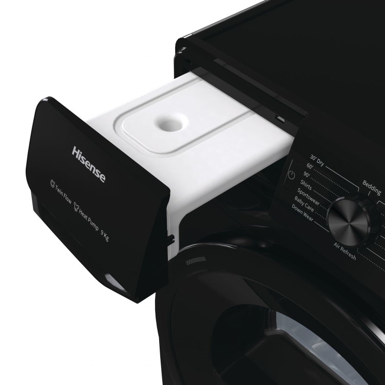 Refurbished Hisense DHGE901B 9kg Freestanding Heat Pump Tumble Dryer - Black