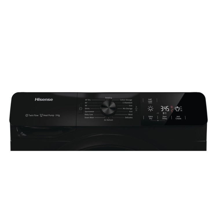 Refurbished Hisense DHGE901B 9kg Freestanding Heat Pump Tumble Dryer - Black