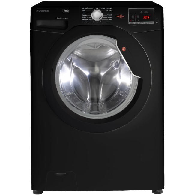 Hoover DHL1672D3B Link 7kg 1600rpm Freestanding Washing Machine With One Touch - Black With Black Do
