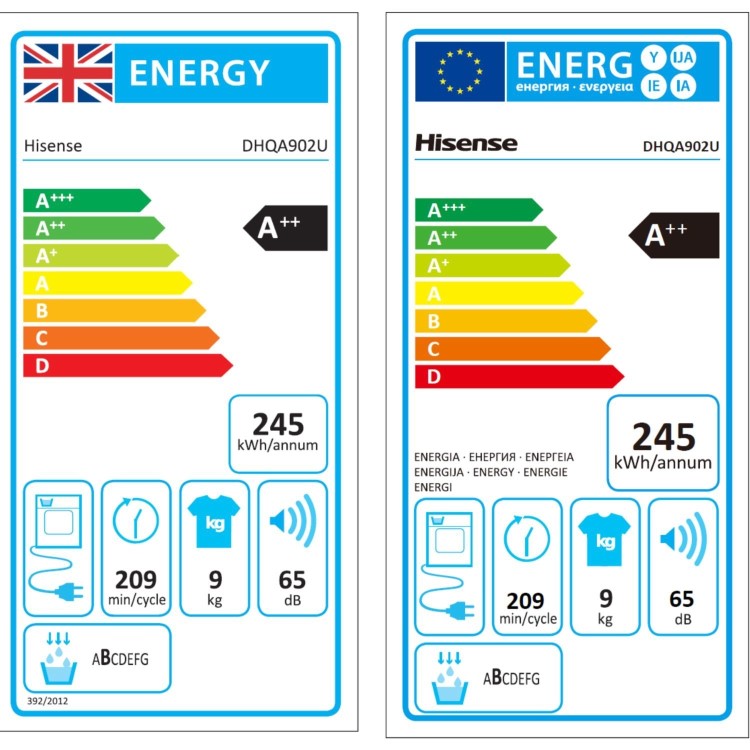 Hisense 3 Series 9kg Heat Pump Tumble Dryer - White
