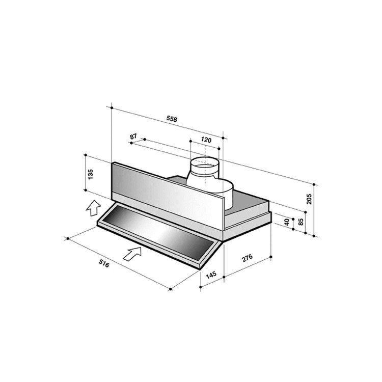 GRADE A1 - De Dietrich DHT1116X 60cm Wide Fully Telescopic Integrated Cooker Hood