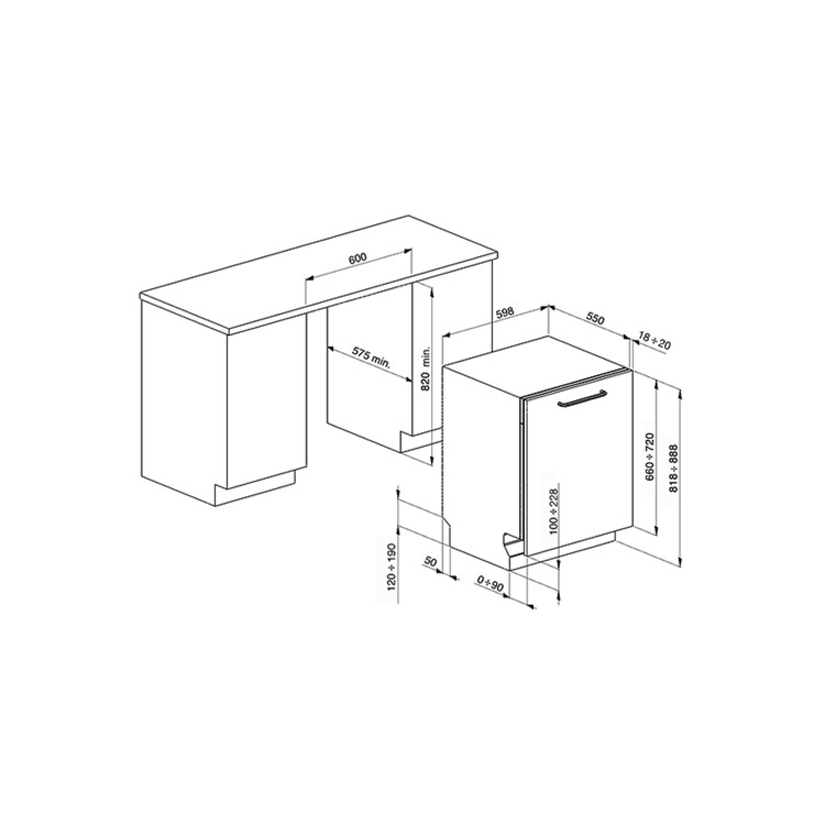 Smeg DI612E 12 Place Fully Integrated Dishwasher