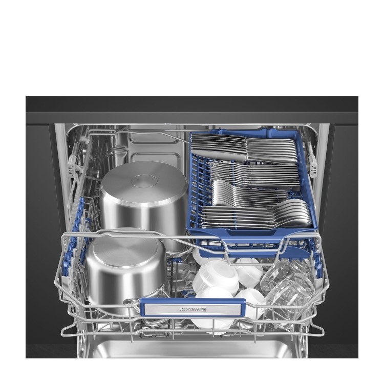 Smeg Universal Integrated Dishwasher - A-Rated, Silver control panel