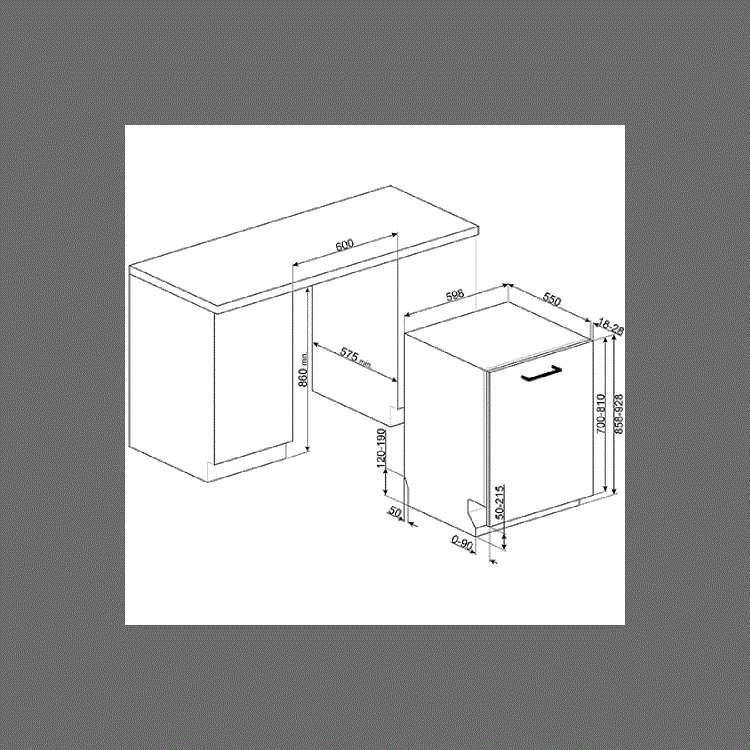 GRADE A2 - Smeg DI613PMAX 13 Place Fully Integrated Dishwasher