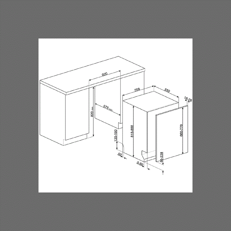 Smeg DI613P 13 Place Fully Integrated Dishwasher